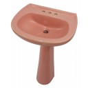 Mexican Talavera Pedestal Sink Pink Strada